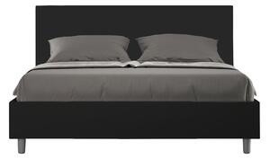 Letto Matrimoniale 160x200 cm Senza Rete Senza Testata Imbottito in Similpelle Adele Nero