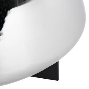Lampada da tavolo Art Déco nera con vetro fumé 30 cm - Kevin