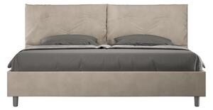 Letto Matrimoniale Queen Size 150x190 cm Senza Rete Imbottito in Microfibra Appia Large Sabbia