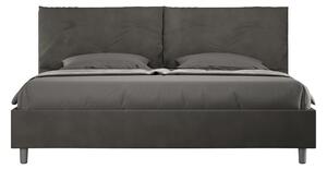 Letto Matrimoniale King Size 190x200 cm Senza Rete Imbottito in Microfibra Appia Large Grigio