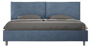 Letto Matrimoniale King Size 190x200 cm Senza Rete Imbottito in Microfibra Appia Large Blu