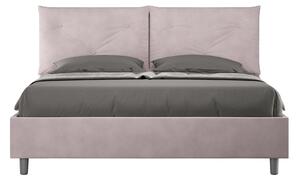 Letto Matrimoniale 160x190 cm con Rete e Contenitore Giroletto con Alzata Comoda Imbottito in Microfibra Appia Glicine
