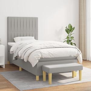 Letto boxspring con materasso Tessuto Nero 140x190 cm