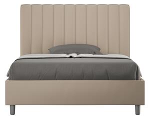 Letto 1 Piazza E Mezzo 130x200 cm Senza Rete Imbottito in Similpelle Agueda Tortora