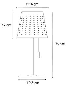 Lampada da tavolo per esterni blu con LED dimmerabile in 3 fasi, ricaricabile e solare - Ferre