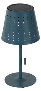 Lampada da tavolo per esterni blu con LED dimmerabile a 3 fasi su energia solare - Ferre