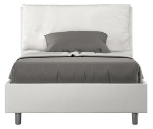 Letto 1 Piazza E Mezzo 120x200 cm Senza Rete Imbottito in Similpelle Antea Large Bianco