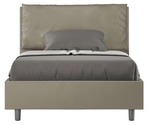 Letto 1 Piazza E Mezzo 120x190 cm Senza Rete Imbottito in Similpelle Antea Large Cappuccino