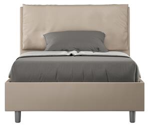 Letto 1 Piazza E Mezzo 120x190 cm Senza Rete Imbottito in Similpelle Antea Large Tortora