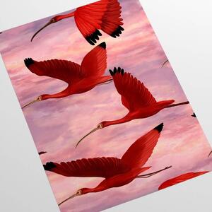 Carta da Parati Carta da Parati Tropicale Rosa Uccelli al Tramonto 15€/mq | Spedizione Gratuita | Carta Da Parati Camera Da Letto | Carta Da Parati