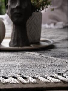 Tappeto da interno-esterno tessuto a mano con frange ed effetto in rilievo Dakar