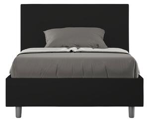 Letto 1 Piazza E Mezzo 120x190 cm Senza Rete con Testata Liscia in Similpelle Adele Nero