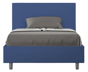 Letto 1 Piazza E Mezzo 120x190 cm Senza Rete con Testata Liscia in Similpelle Adele Blu
