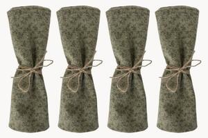 Set di 4 tovaglioli in lino Wild Clematis