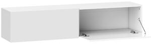 HOMCOM Mobile TV Sospeso per Televisori da 45"-55"-65" con 2 Armadietti e Ante a Ribalta, 140x33x29.8 cm, Bianco | Aosom Italy