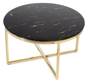 Tavolino VERTIGO 45x80 cm oro/marmo nero