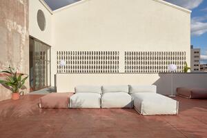 Pouf divano modulare longue outdoor Square grigio chiaro alluminio bianco 165x101cm