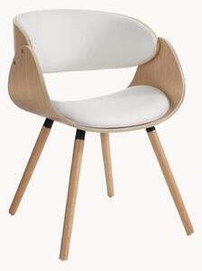 Sedia con braccioli in similpelle effetto legno Visby Evo