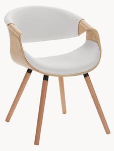 Sedia con braccioli in similpelle effetto legno Visby 2
