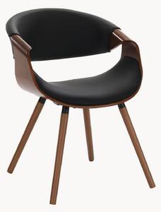 Sedia con braccioli in similpelle effetto legno Visby 2