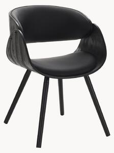 Sedia con braccioli in similpelle effetto legno Visby Evo