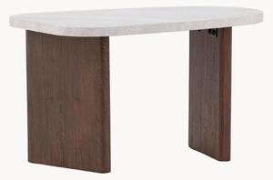 Tavolino ovale da salotto effetto legno e pietra Grönvik