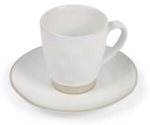 Tazzina da caffè e piattino Ryba in ceramica bianca e marrone