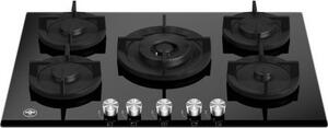 La Germania Piano Cottura 5 Fuochi a Gas Larghezza 75 cm (1 Bruciatore Wok) in Vetro colore Nero - P755CLAGGN