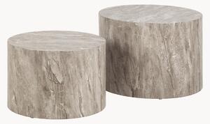 Set di 2 tavolini da salotto effetto marmo Dice