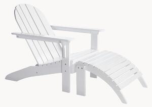 Sedia a sdraio da giardino in mogano fatto a mano con sgabello Adirondack, set di 2