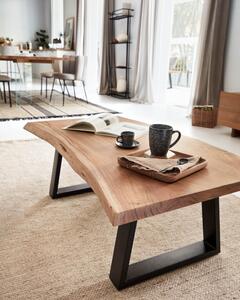 Tavolino Alaia in legno massello di acacia con finitura naturale 115 x 65 cm