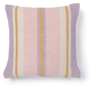 Fodera cuscino Marilina lilla e a righe multicolori 100% cotone 45 x 45 cm