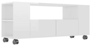 Mobile Porta TV Bianco Lucido 120x35x48 cm in Legno Multistrato