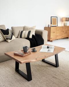 Tavolino Alaia in legno massello di acacia con finitura naturale 115 x 65 cm