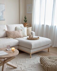 Fodera cuscino Asiatu in cotone bianco e bordo terracotta 45 x 45 cm