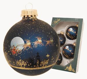 Set di 4 palline di Natale dipinte a mano Midnight Before Christmas