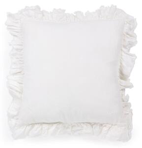 Fodera cuscino Nacha in cotone e lino bianco 45 x 45 cm
