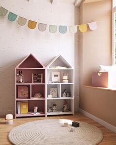 Libreria a casetta per bambini Celeste in MDF rosa 50 x 105 cm