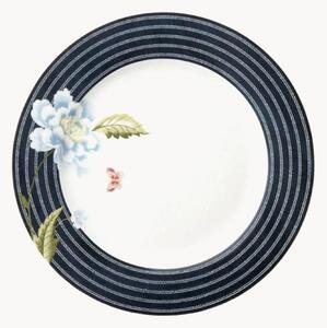 Set di 4 piatti da colazione in porcellana Midnight Candy Stripe