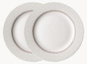 Set di 2 piatti da dessert in porcellana Flat