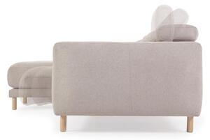 Divano Singa 3 posti con chaise longue sinistra beige 296 cm