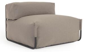 Pouf divano modulare con schienale 100% outdoor Square verde e alluminio nero 101 x 101cm