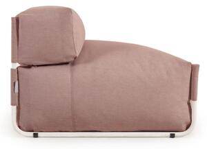 Pouf divano modulare schienale 100%outdoor Square terracotta alluminio bianco 101x101cm