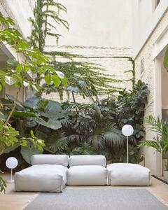 Pouf divano modulare 100% outdoor Square grigio chiaro e alluminio bianco 101 x 101 cm