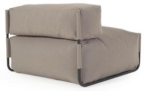 Pouf divano modulare con schienale 100% outdoor Square verde e alluminio nero 101 x 101cm