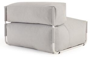 Pouf divano modulare schienale 100%outdoor Square grigio chiaro alluminio bianco 101x101cm