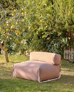 Pouf divano modulare schienale 100%outdoor Square terracotta alluminio bianco 101x101cm