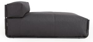 Pouf divano modulare longue outdoor Square grigio scuro e alluminio nero 165x101 cm