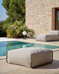 Pouf divano modulare 100% outdoor Square verde e alluminio nero 101 x 101 cm