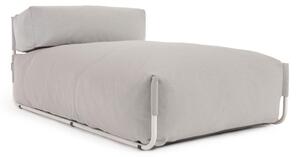 Pouf divano modulare longue outdoor Square grigio chiaro alluminio bianco 165x101cm